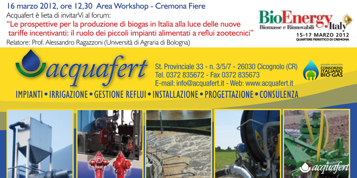 Workshop Acquafert a BioEnergy Italy 2012