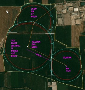 Fase di studio per pivot - ACQUAFERT Agri