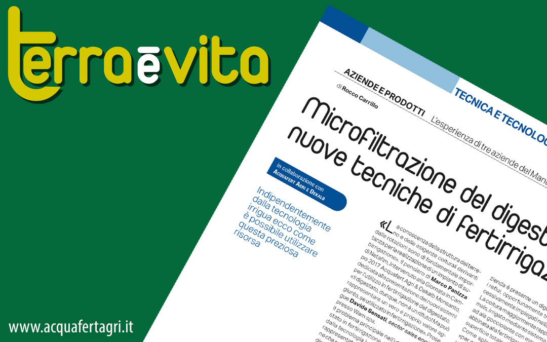 Microfiltrazione del digestato, nuove tecniche di fertirrigazione