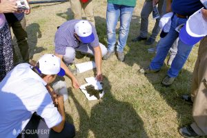 La parte liquida estratta dal separatore pronta per la fertirrigazione mediante pivot.